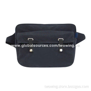 Hip bag with cloth cotton fabric, front with one small pocket